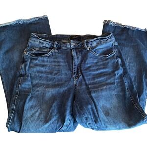 Judy Blue 18W High Rise Flare Jeans Medium Wash Raw Hem Denim Bellbottoms 18
